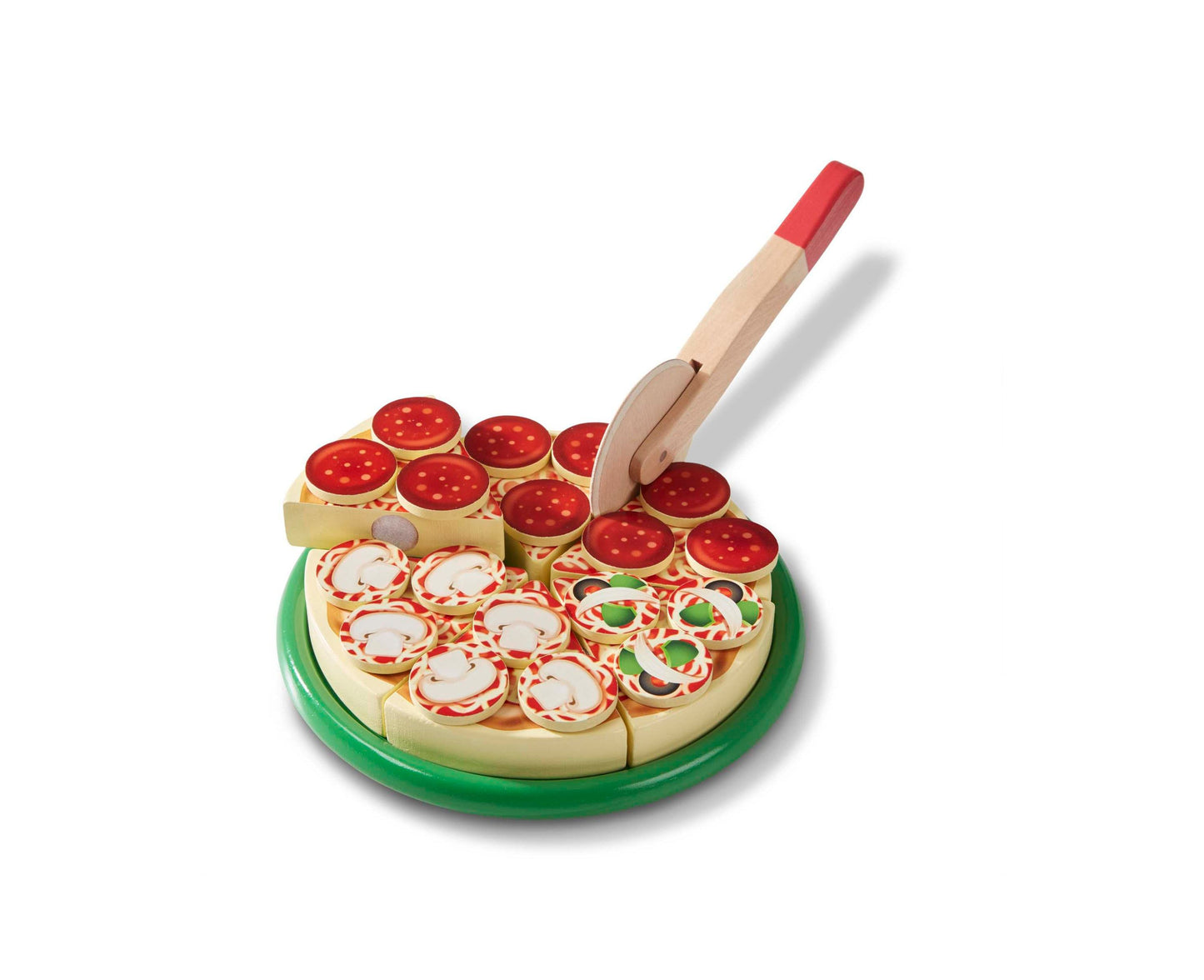 Melissa & Doug Pizza Party Wooden Play Food Set with Toppings
