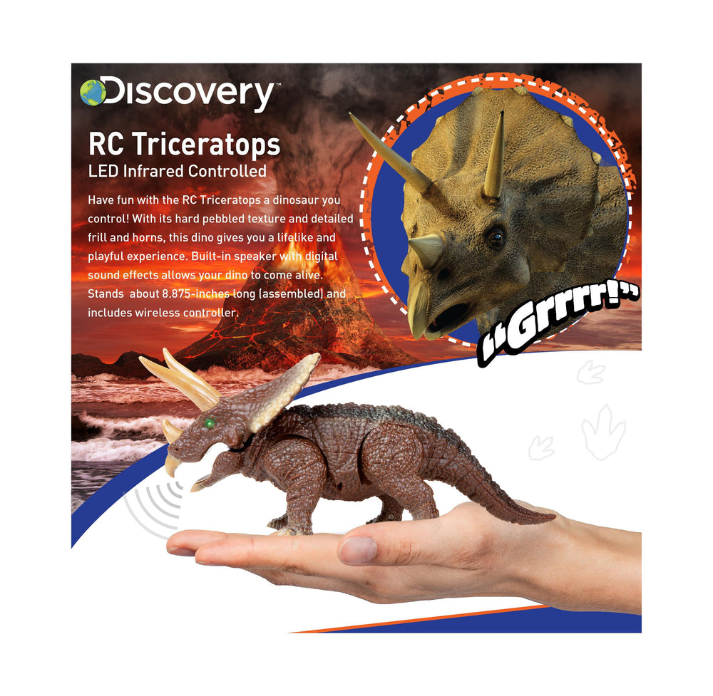 Discovery Kids Remote Control Triceratops Dinosaur, Interactive Toy