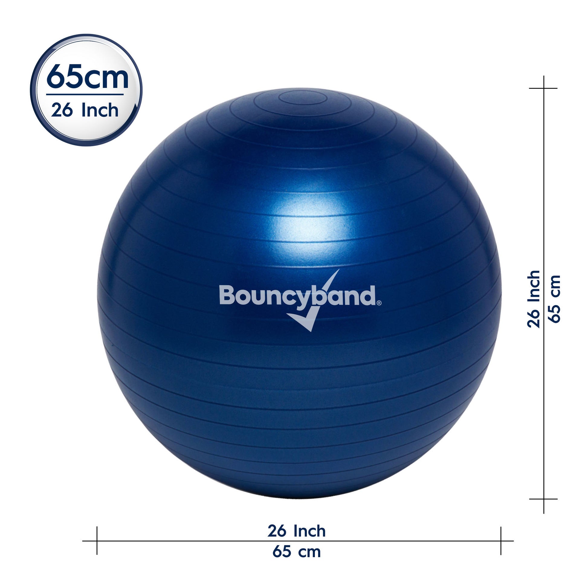 Bouncyband Balance Ball, 65cm, Blue Bouncyband Balance Ball, 65cm, Blue