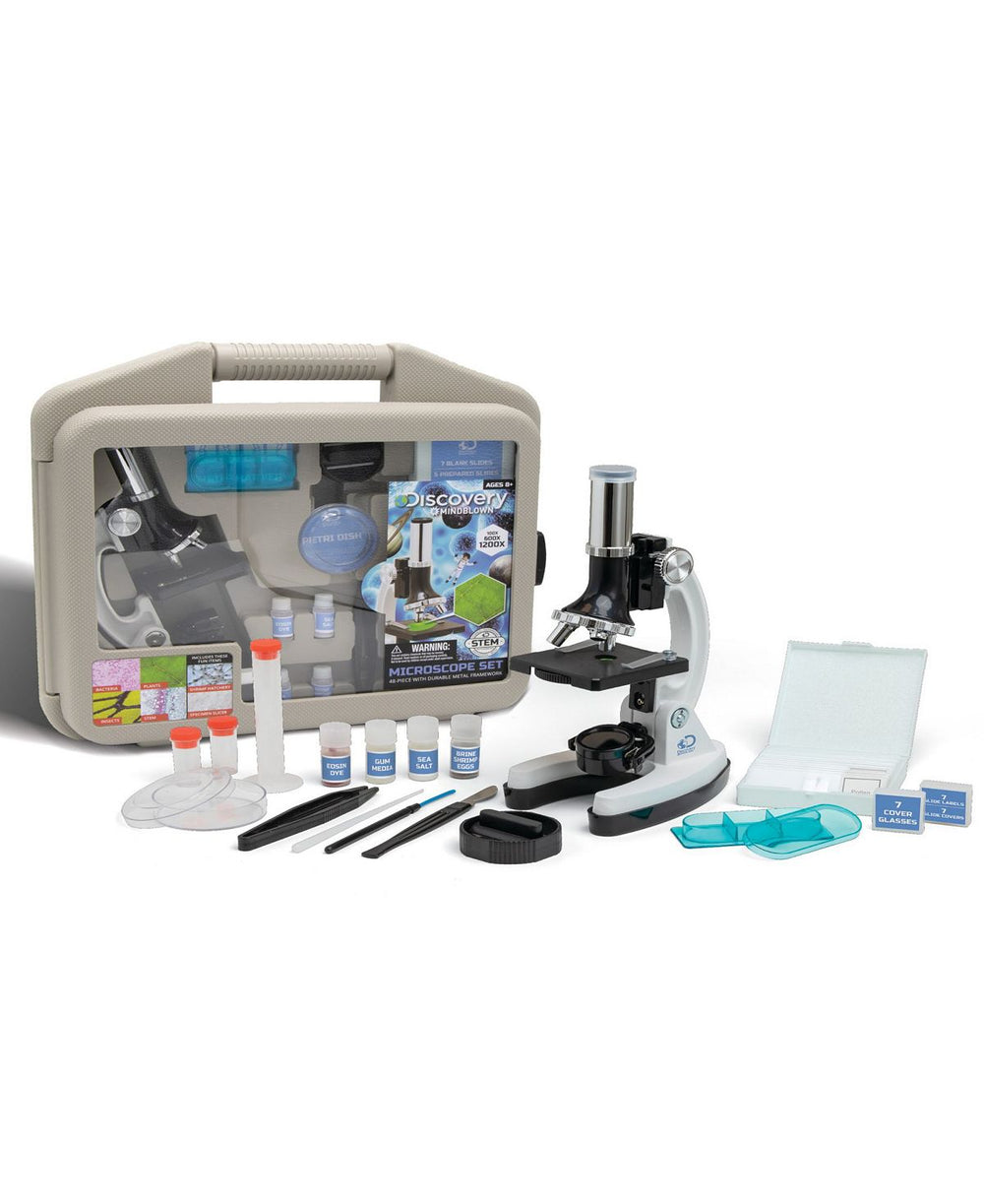Discovery #MINDBLOWN Microscope Exploration Set, 48-Piece with Metal Case