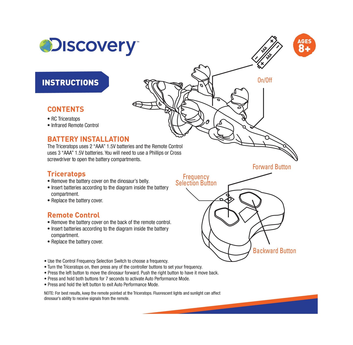 Discovery Kids Remote Control Triceratops Dinosaur, Interactive Toy