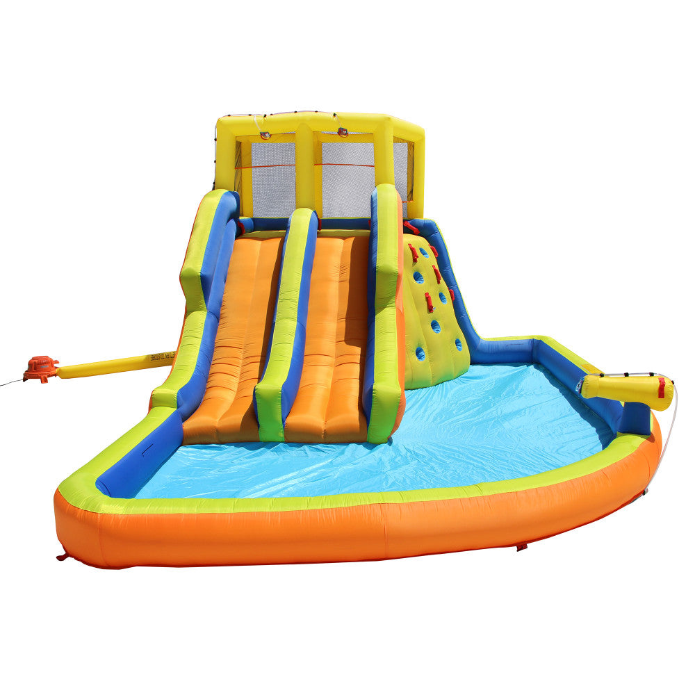 Banzai Double Drench Water Park, Inflatable Dual Slide Backyard Splash Toy