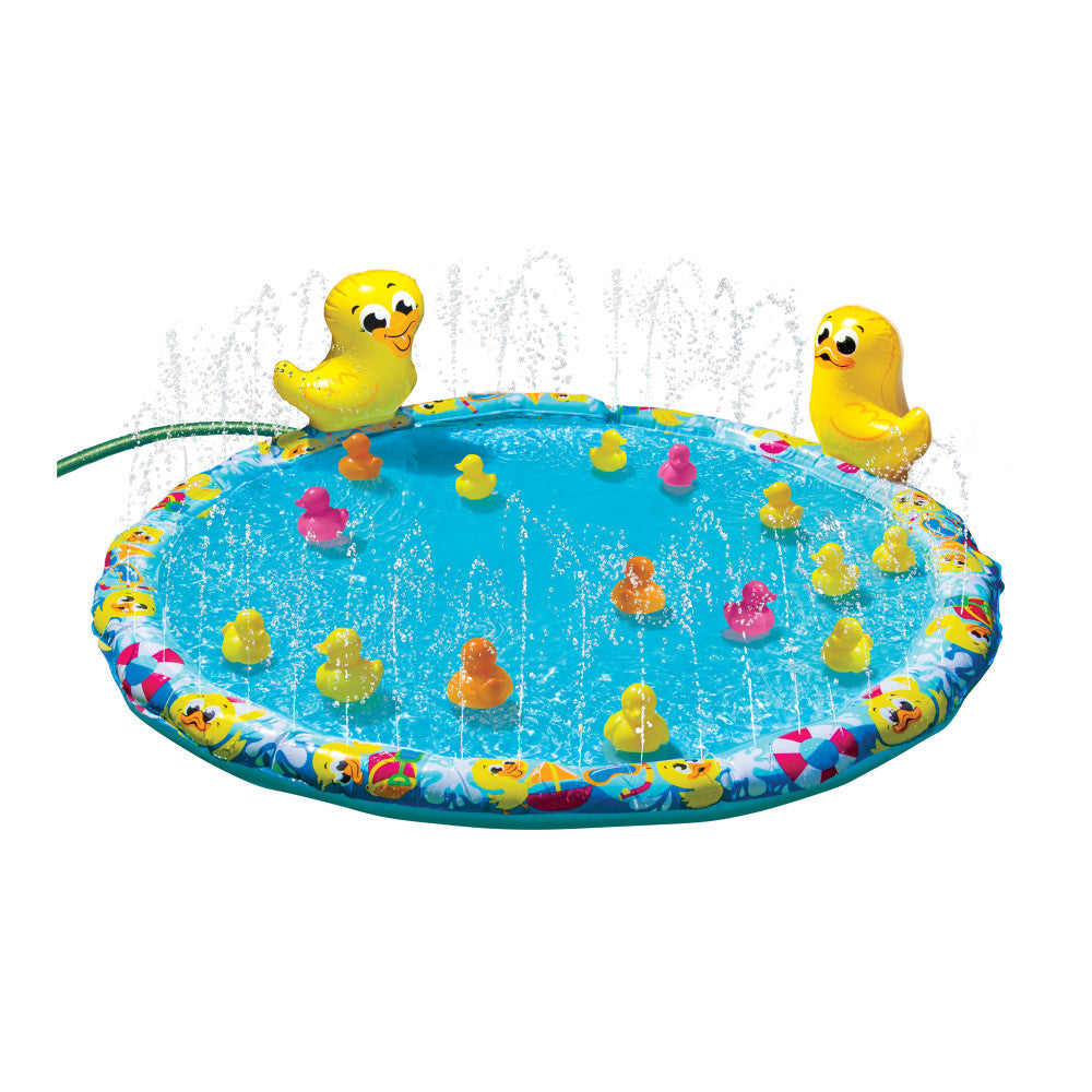 Banzai Duck Duck Splash Inflatable Pool Toy with Floating Ducks