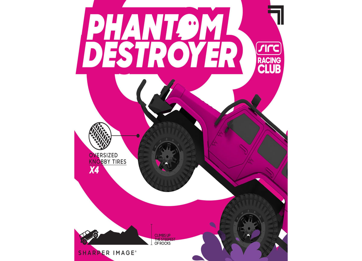 Sharper Image Phantom Destroyer remote control all-terrain vehicle set of 2 in vibrant pink with oversized knobby tires