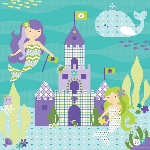 Oopsy Daisy Toos - Enchanted Ocean Mermaid Castle Wall Art