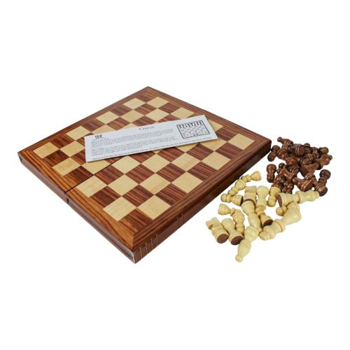 Classic Wooden Chess Set - Travel Friendly 12"x12" Board