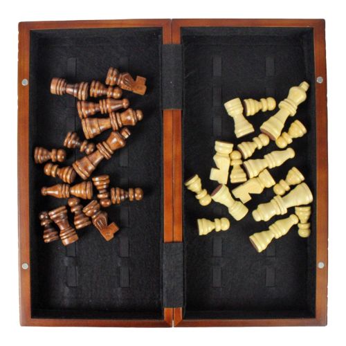 Classic Wooden Chess Set - Travel Friendly 12"x12" Board