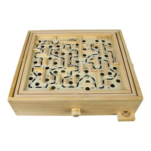 Classic Wooden Labyrinth Maze Skill Game