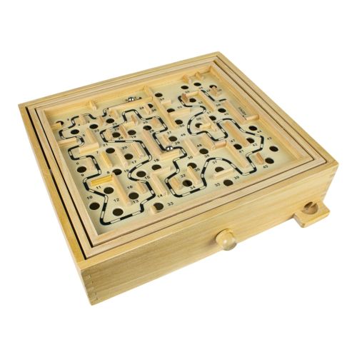 Classic Wooden Labyrinth Maze Skill Game