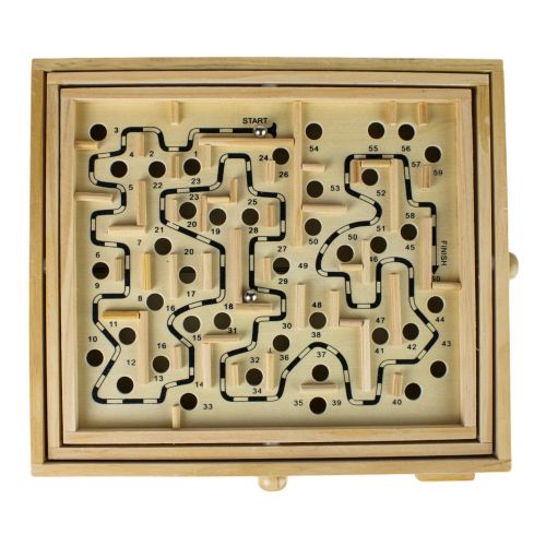 Classic Wooden Labyrinth Maze Skill Game
