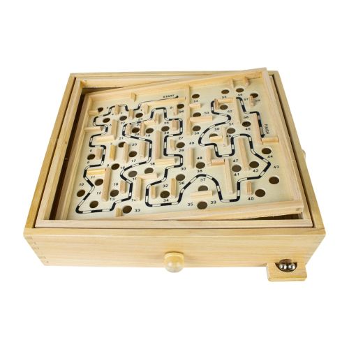Classic Wooden Labyrinth Maze Skill Game