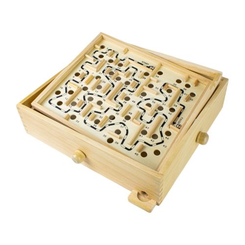 Classic Wooden Labyrinth Maze Skill Game