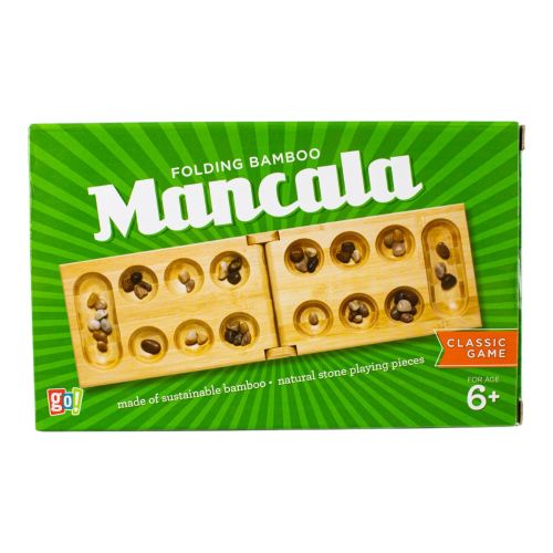 Bamboo Classic Mancala Game with Colorful Stones