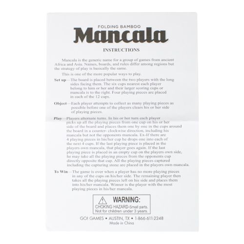 Bamboo Classic Mancala Game with Colorful Stones