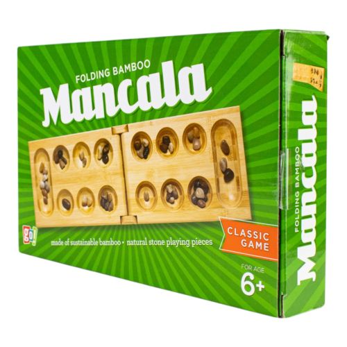 Bamboo Classic Mancala Game with Colorful Stones