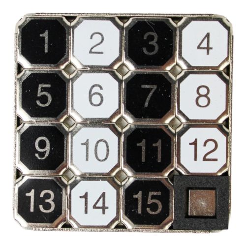 Go! Games Classic 15 Puzzle Game - Metal Frame Slider Puzzle