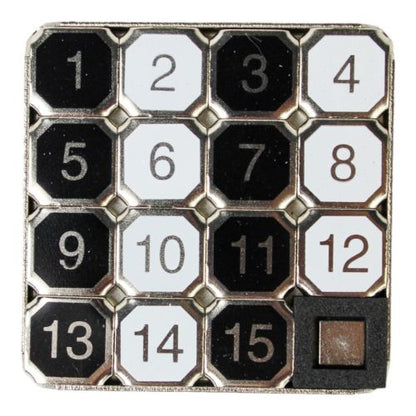 Go! Games Classic 15 Puzzle Game - Metal Frame Slider Puzzle