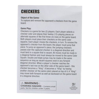 Classic Checkers Natural Wood Board Game