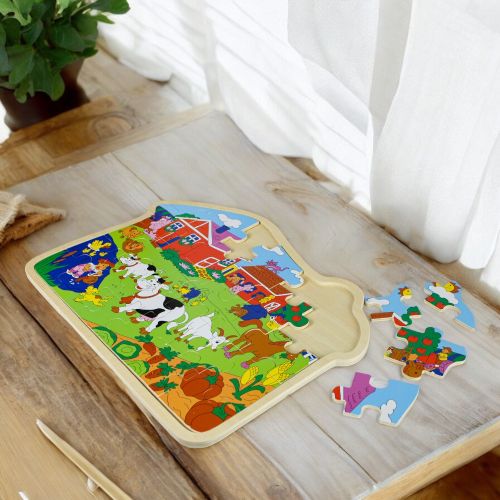Calendars.com Exclusive Wooden Farm 30 Piece Puzzle