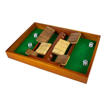 Shut the Box 4-Way Play Wooden Dice Game