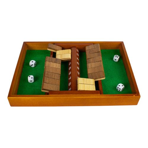 Shut the Box 4-Way Play Wooden Dice Game