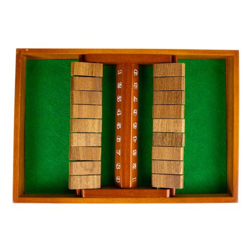 Shut the Box 4-Way Play Wooden Dice Game