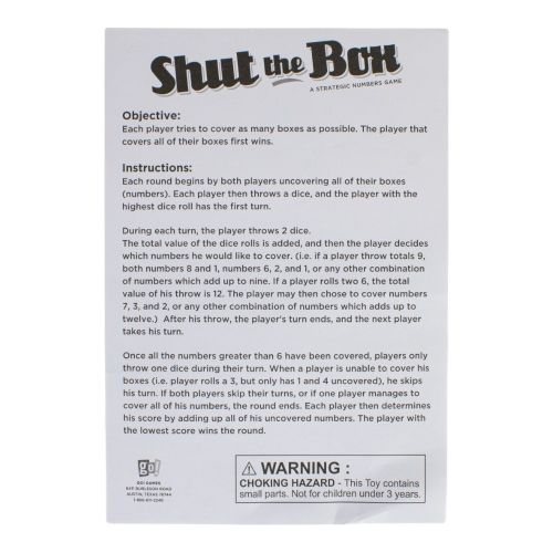 Shut the Box 4-Way Play Wooden Dice Game