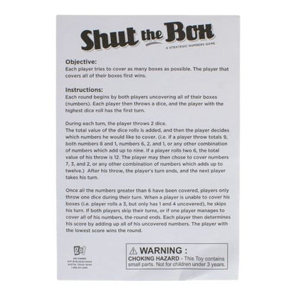 Shut the Box 4-Way Play Wooden Dice Game