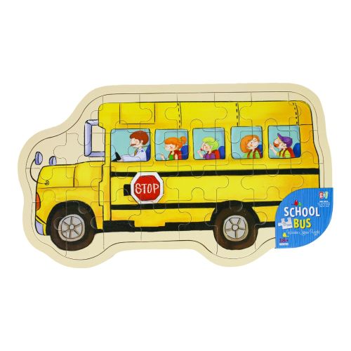 Go! Games School Bus Wooden Jigsaw Puzzle - 15 pc
