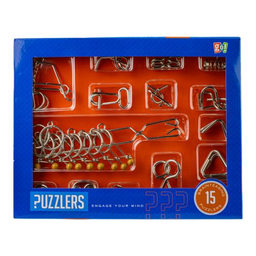 Go! Games Intricate 15-Pack Metal Puzzler Set – Toys