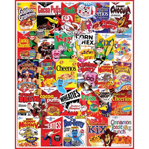 Vintage Cereal Box Collage Puzzle - 1000 Pieces by White Mountain Puzzles