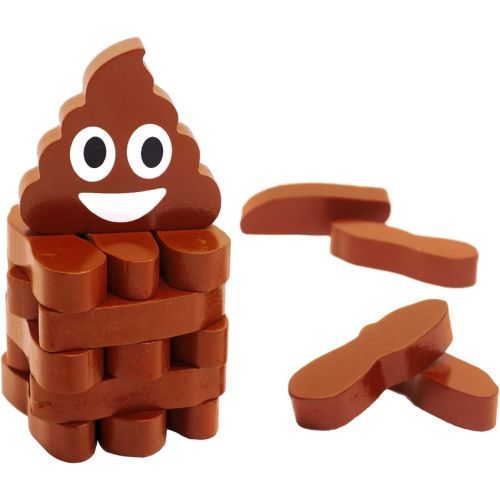 Stack the Poops Wooden Tower Game - Family Fun with a Twist