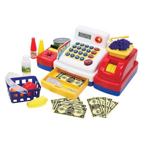 SuperShop Kiddie Cash Register with Solar-Powered Calculator