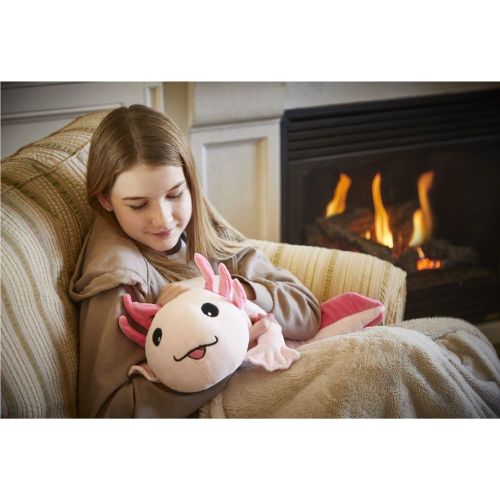 Snoozimals 20-inch Plush Lola the Axolotl - Vibrant Pink