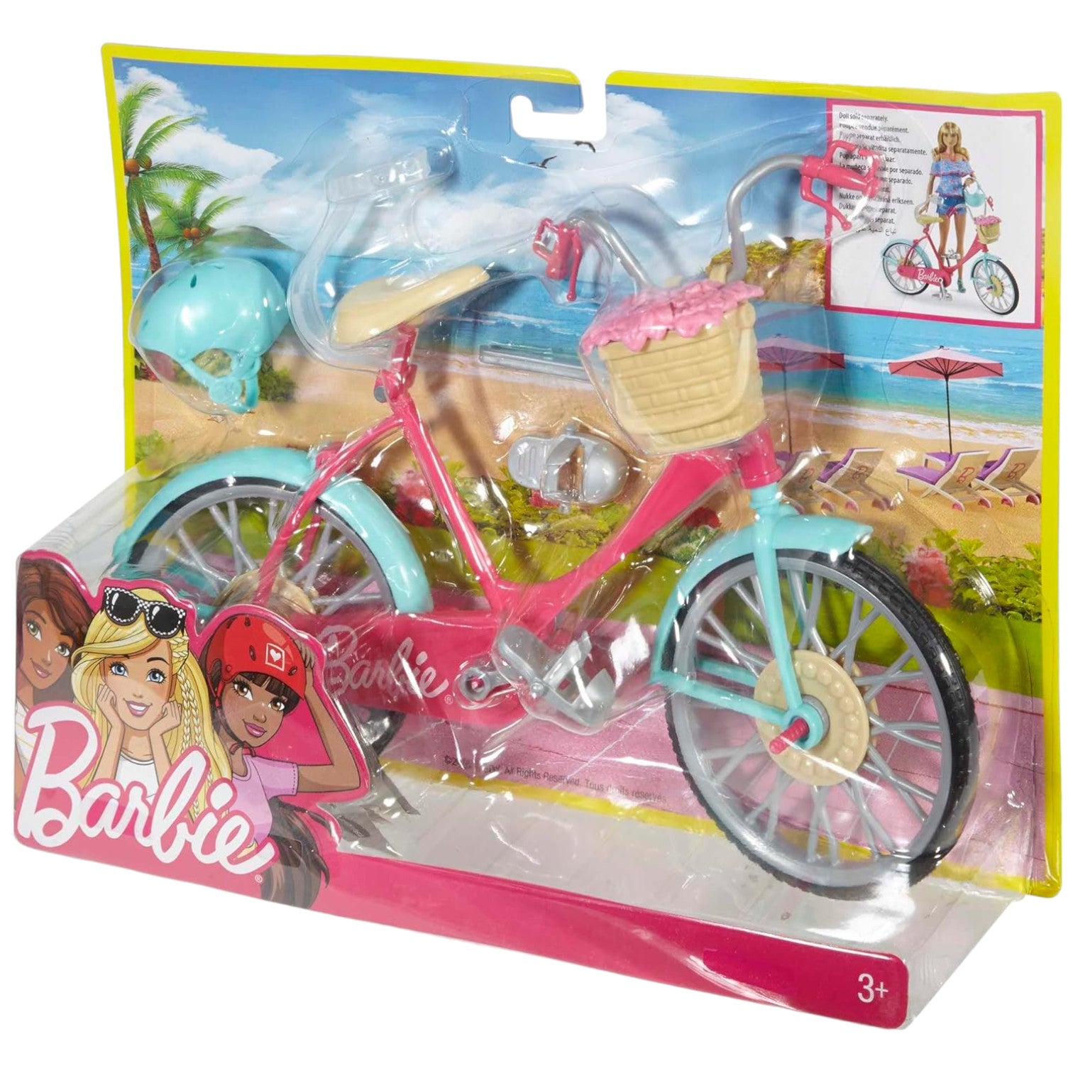 Girls Barbie Dream Adventure Safety Bike with Helmet and Basket – Toys