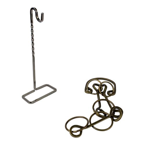 Heavy Metal Puzzle Wrangler brain teaser puzzle in bronze metal