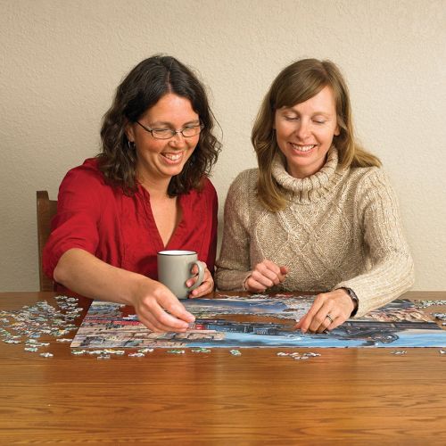 Outset Media Stone Steel and Steam 1000-Piece Puzzle - Vintage Locomotive Theme