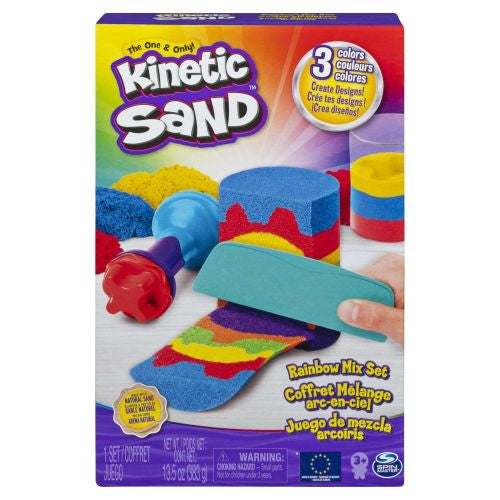 Kinetic Sand Rainbow Mix n Stack Set - Colorful Sculpting Kit