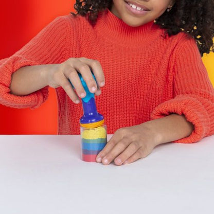 Kinetic Sand Rainbow Mix n Stack Set - Colorful Sculpting Kit