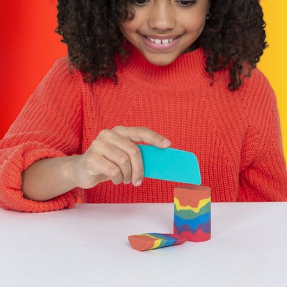 Kinetic Sand Rainbow Mix n Stack Set - Colorful Sculpting Kit