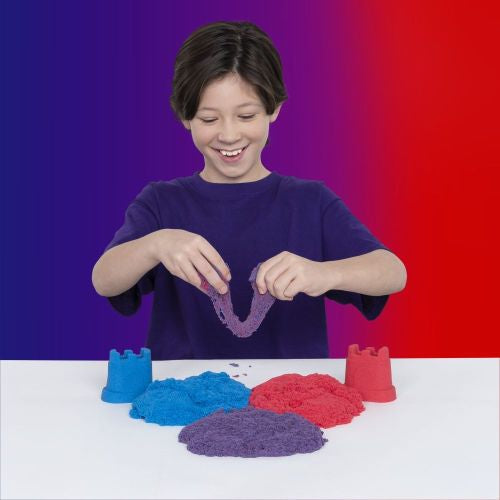 Kinetic Sand Rainbow Mix n Stack Set - Colorful Sculpting Kit