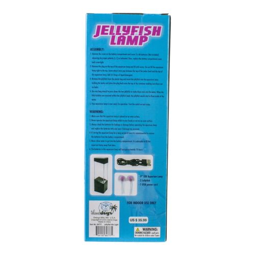 Jellyfish Lamp 9 inch light with blue box packaging and USB cord