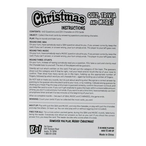 Go! Games Ultimate Christmas Trivia & More Game