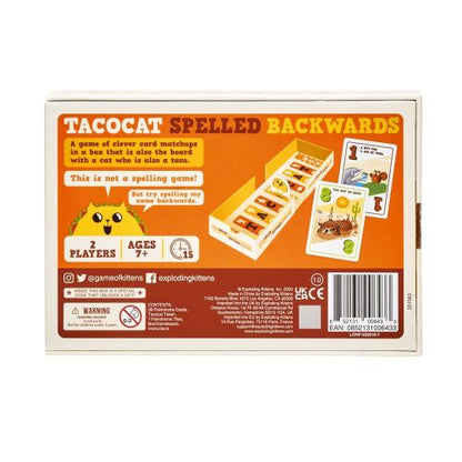 Tacocat Spelled Backwards Palindrome Duel Board Game