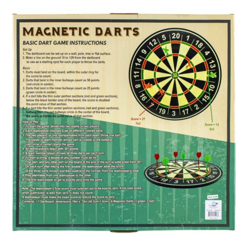 Magnetic Marvel 16-Inch Dartboard with Safe Darts