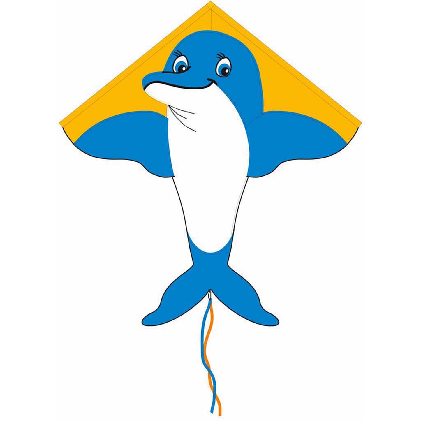 Simple Flyer Dolphin Large Ripstop-Polyester Kite - 47 x 83 Inches