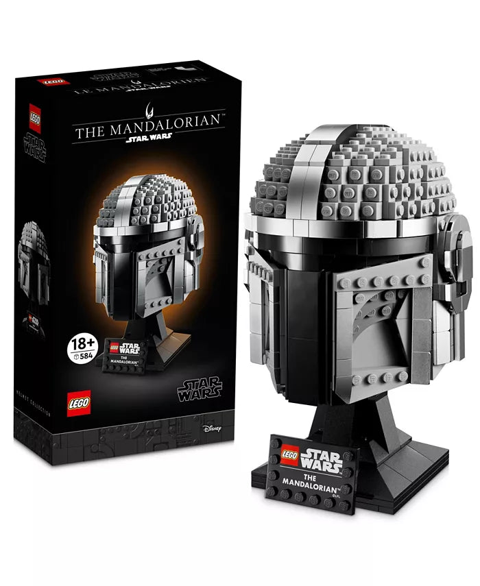 LEGO Star Wars The Mandalorian Helmet 584-piece building set with display stand