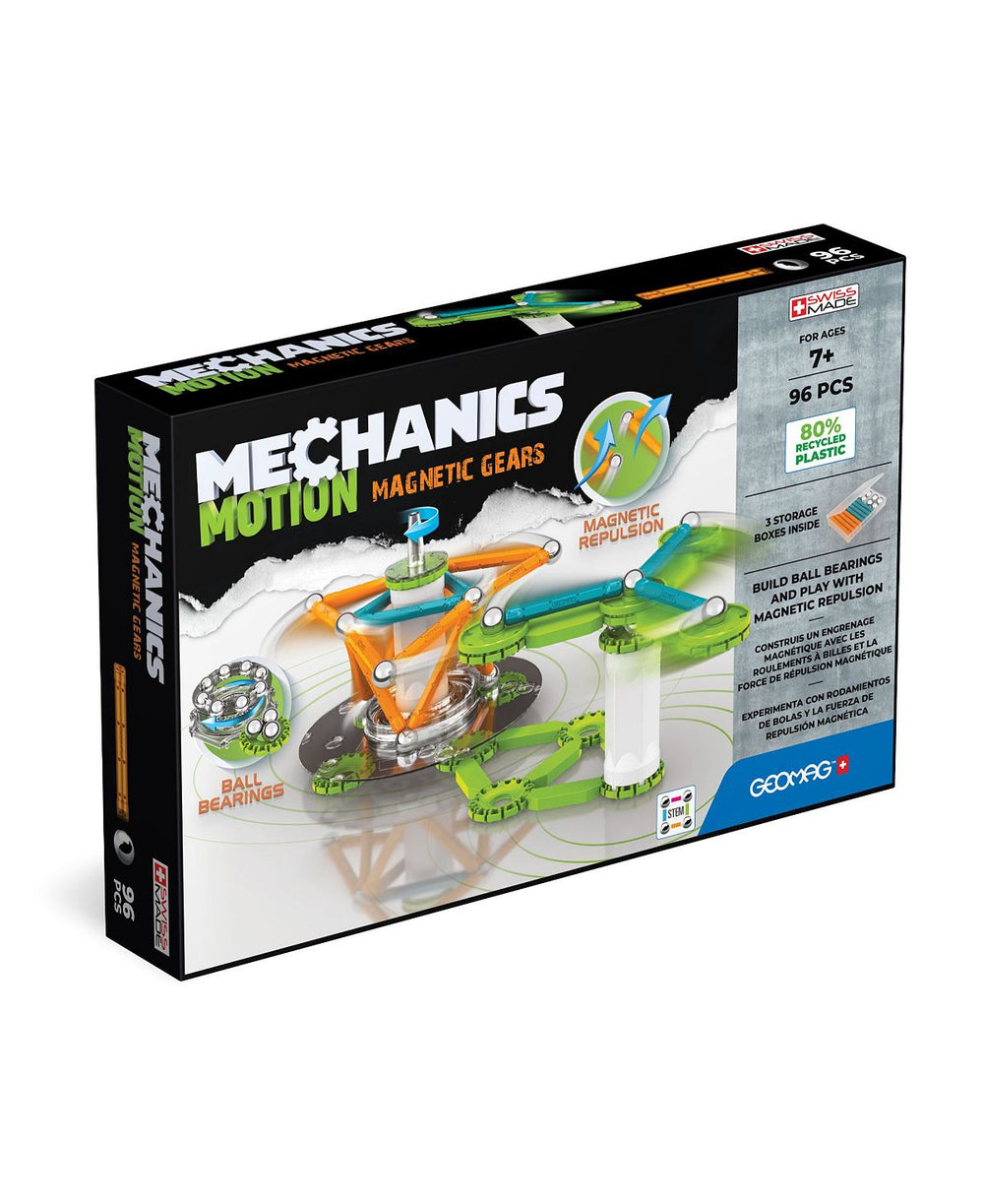 Geomag Mechanics Magnetic Gears Set - 96 Pieces, STEM Authenticated