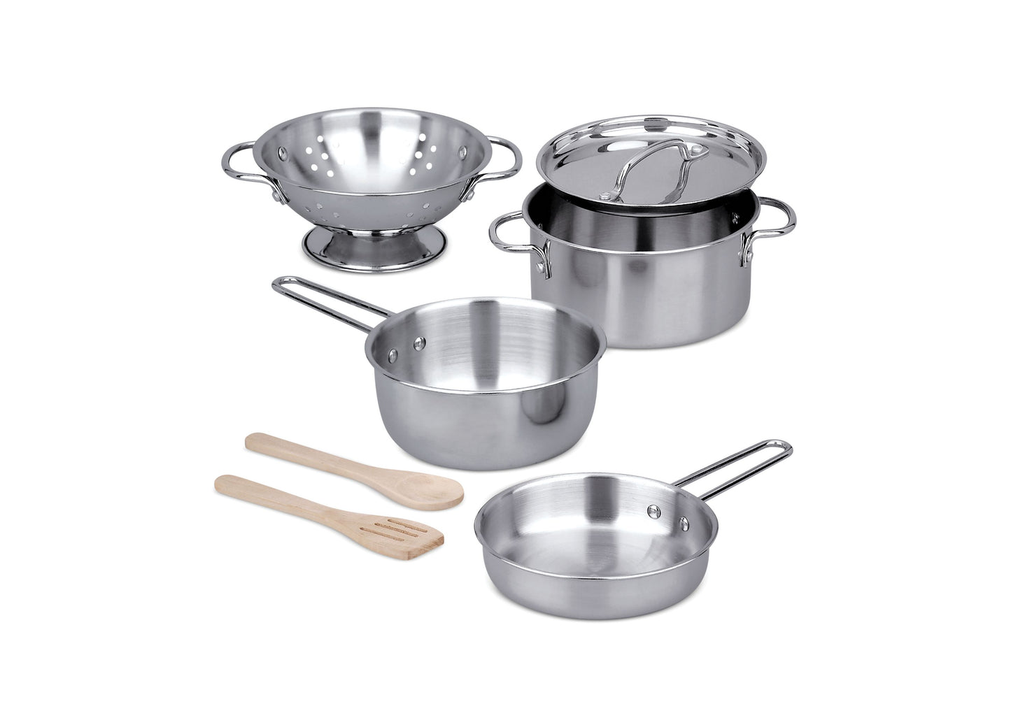 Melissa & Doug Stainless Steel Pretend Play Kitchen Set - 8 Pieces