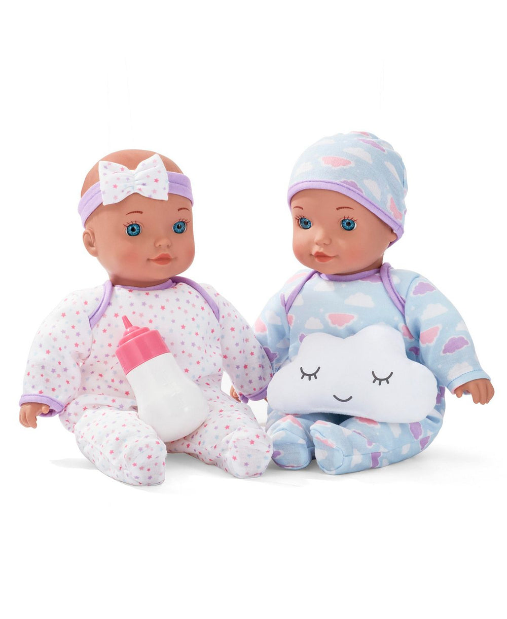 Toys R Us Cuddle Twins 12" Interactive Baby Dolls Set with Accessories